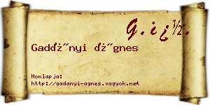 Gadányi Ágnes névjegykártya